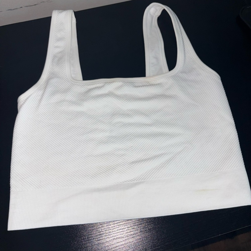 All in Motion White Ribbed Athletic Tank